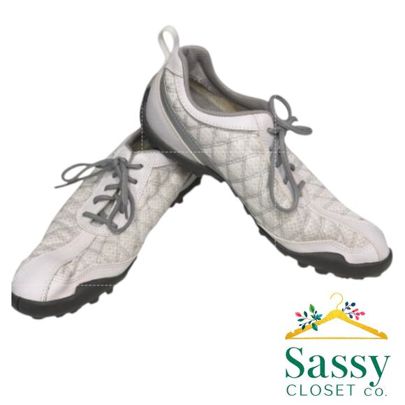 FootJoy Golf Sneakers –SuperLites Style, White/Black, Sz 8.5, EUC, Sporty Polish - Picture 1 of 9